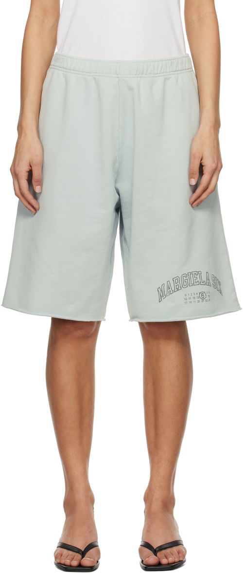 MM6 Maison Margiela Blue Varsity Sweat Shorts