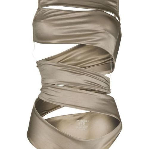 Isa Boulder 컷아웃 스퀘어 넥 수영복 SS22S29A silver