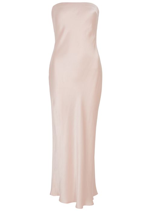 Moon Dance Strapless Satin Maxi Dress