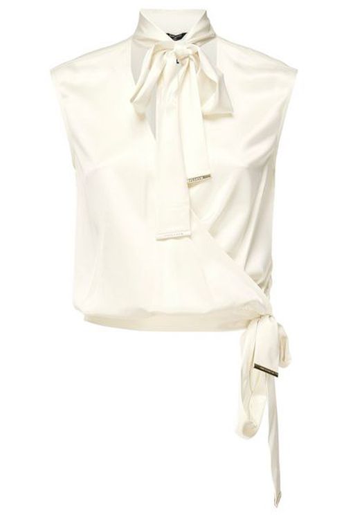 Guess By Marciano Tie Neck Sleeveless Top