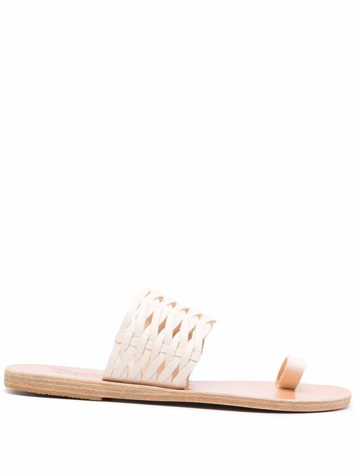 Thalia woven leather sandals - White