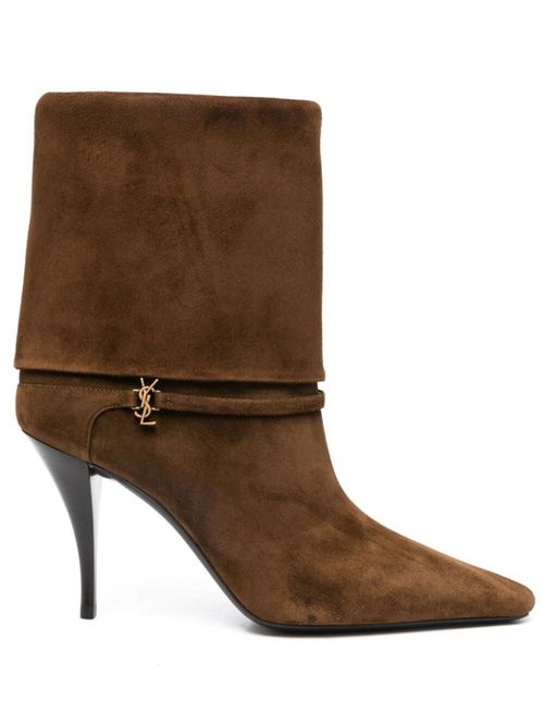Brown Suede Logo Boots