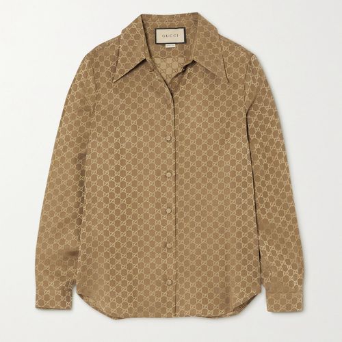 Gucci - Silk-satin Jacquard Shirt - Brown - IT40 - Net A Porter