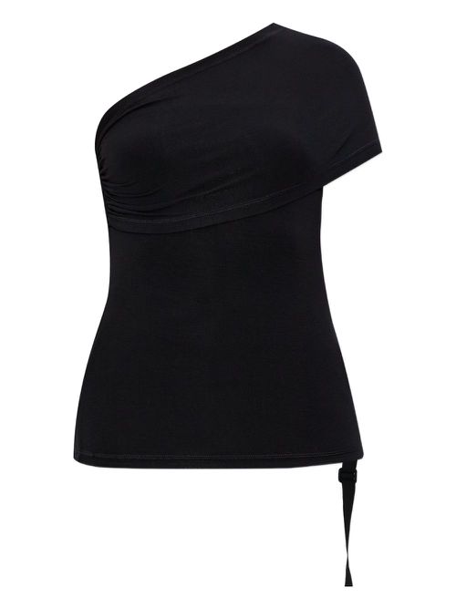One-shoulder top - ブラック