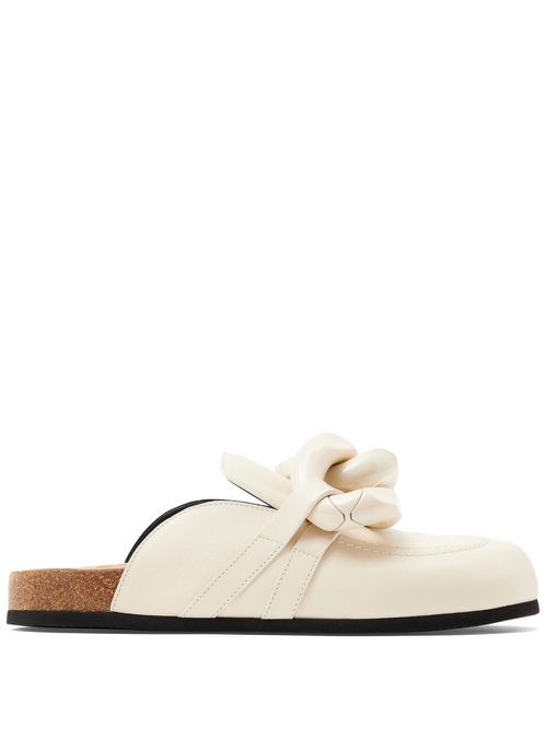 Chain leather mules - Neutrals