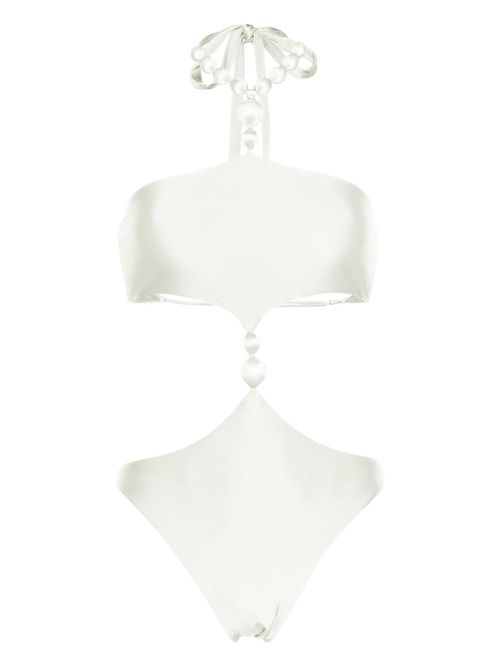 Caitriona beaded swimsuit - White