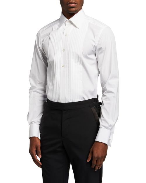 Men's Plisse Plastron Tuxedo Shirt