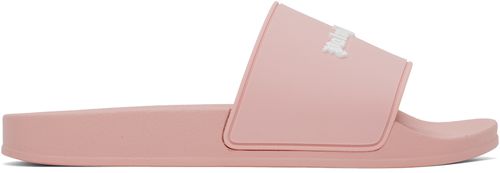 Palm Angels Pink Monogram Pool Slides