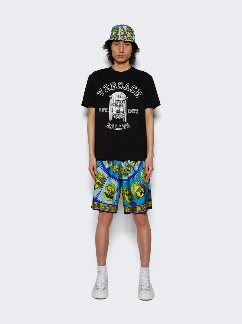 베르사체 남성 Mask Print Bucket Hat Acid Green And Teal 1009612 1A06960
