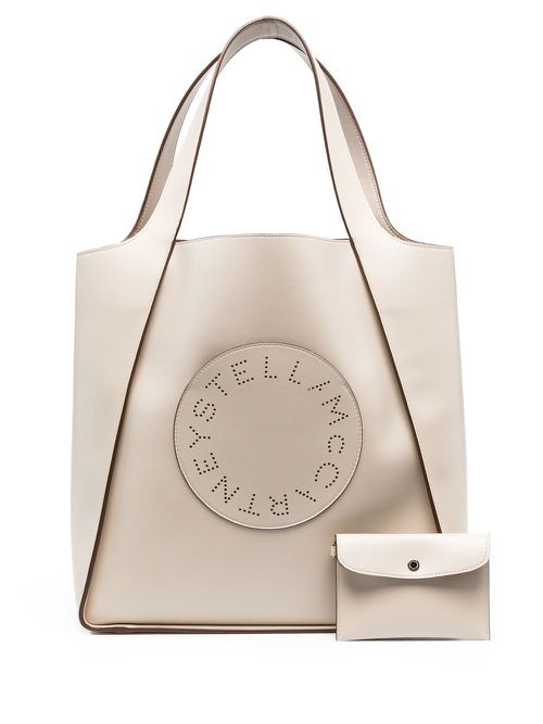 Stella Logo square tote bag - Neutrals