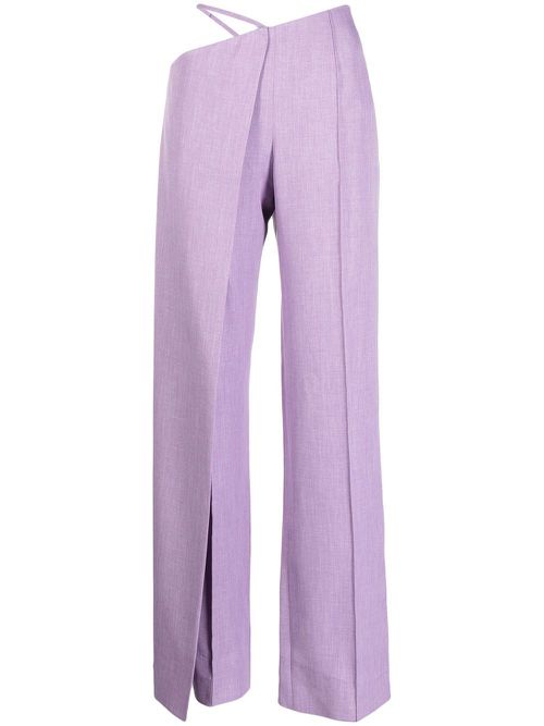 Asymmetric wide-leg trousers - Purple