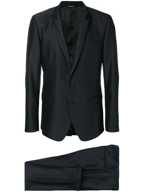 Single-Breasted Wool Blend Suit