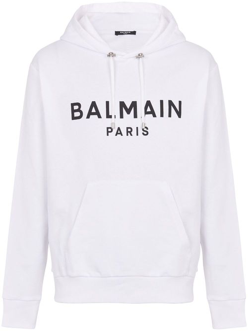 Logo-print long-sleeved hoodie - White