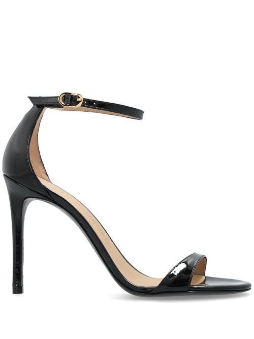100mm leather sandals - Black