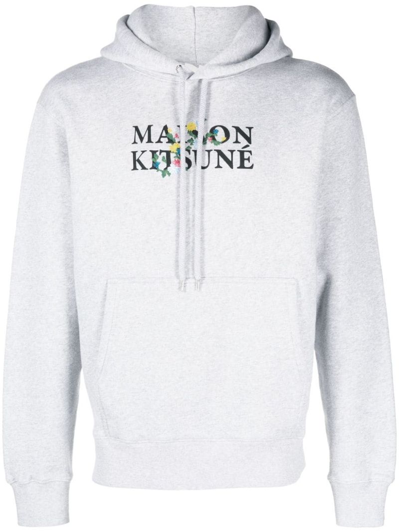 메종키츠네 남성 Flower Embroidery Cotton Hoodie