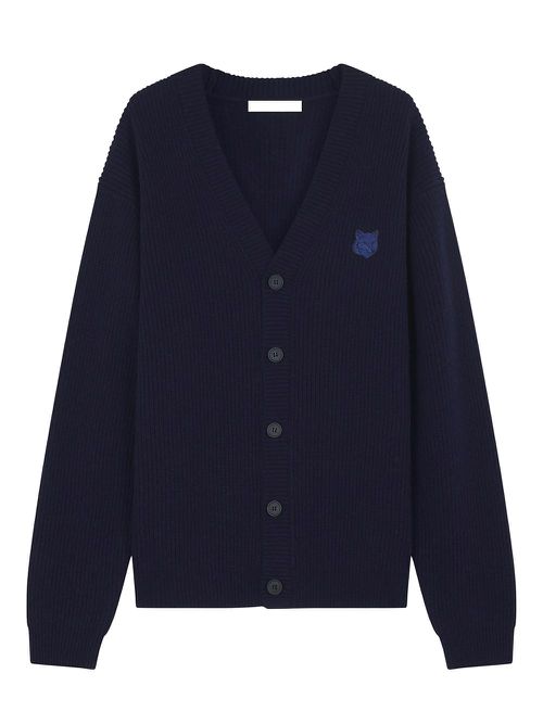Bold Fox Head Patch Comfort Ribbed Cardigan