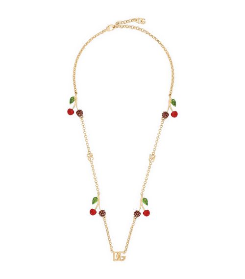 Embellished Cherry Logo Necklace