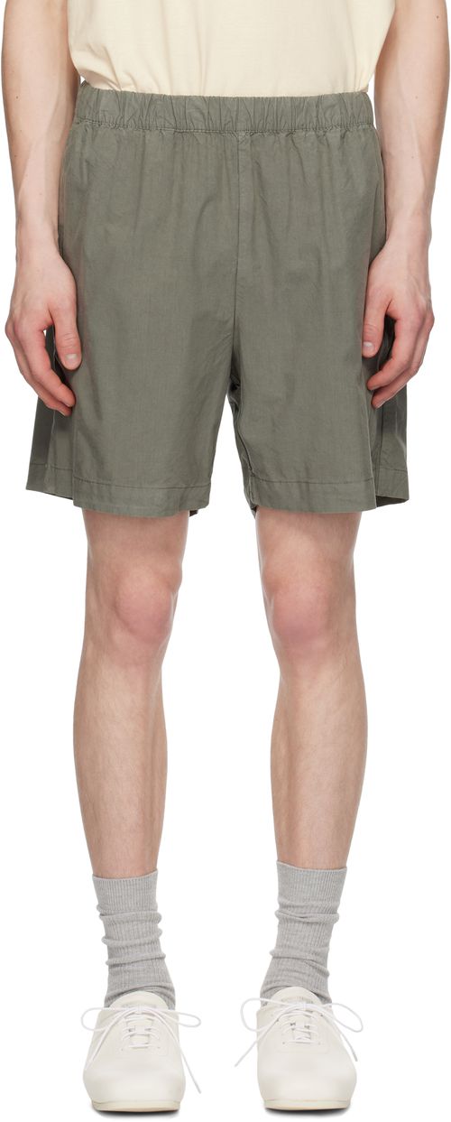 Gray Per Cotton Tencel Shorts
