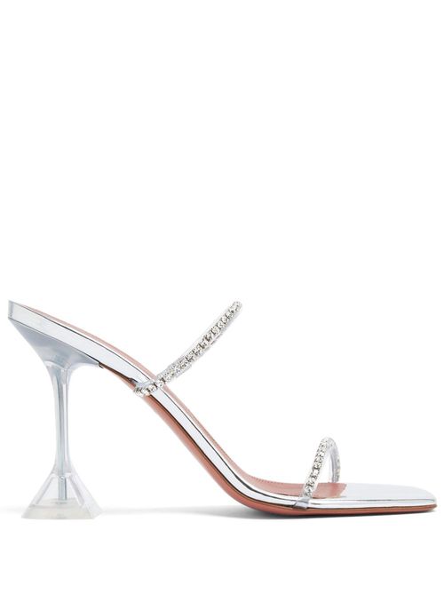 Gilda 95mm clear heel sandals - Silver