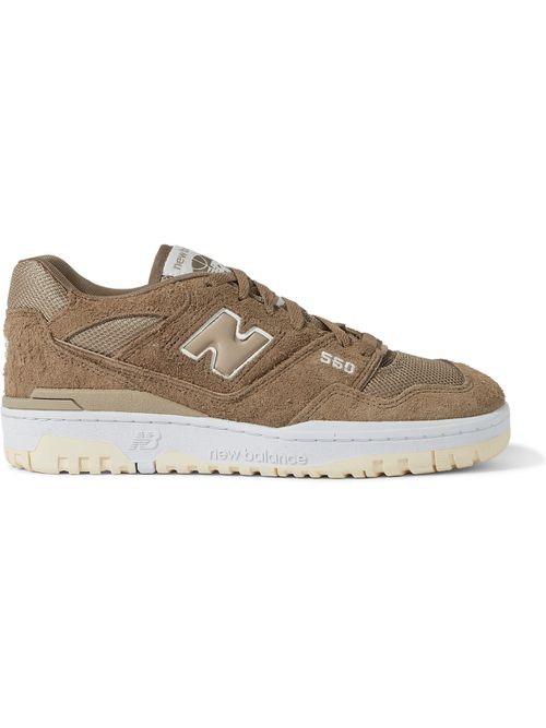 550 Leather-Trimmed Suede and Mesh Sneakers