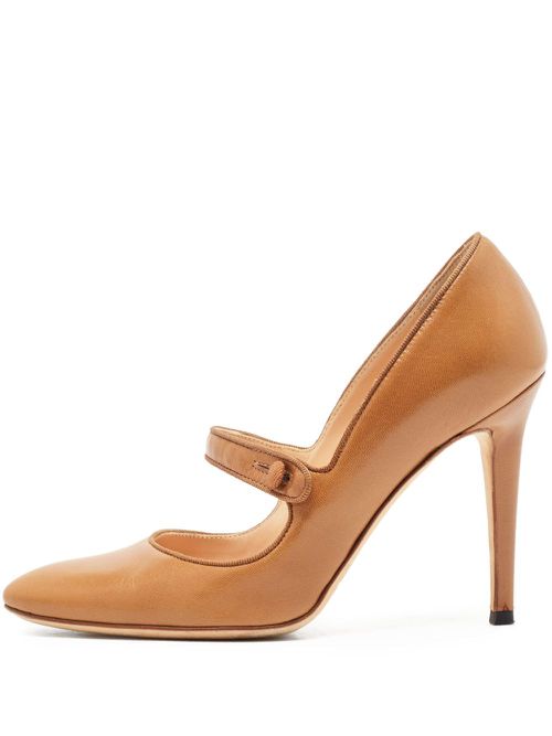 Pre-owned 95mm leather pumps - Neutrals