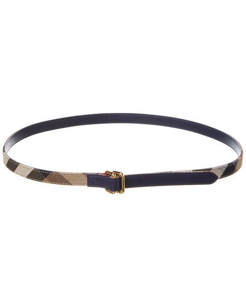 Check Canvas & Leather Belt