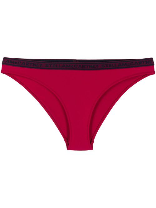 Logo-trim bikini bottoms - Red
