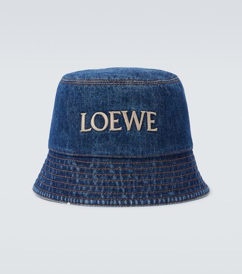 Logo denim bucket hat