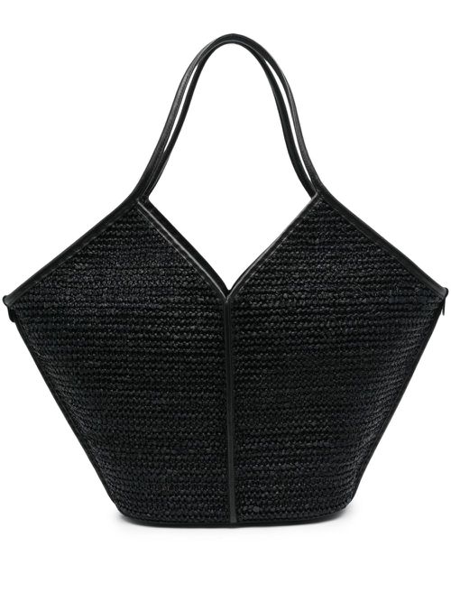 Calella raffia tote bag - Black
