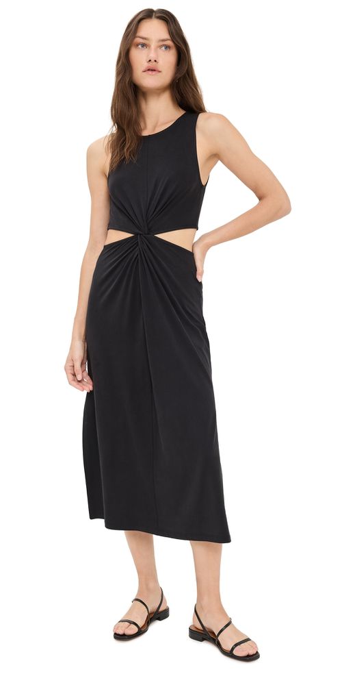 Around The World Front Twist Dress Black