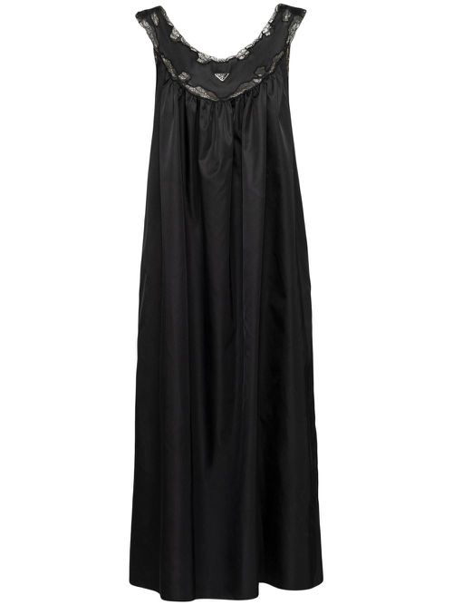 Re-Nylon lace midi dress - Black