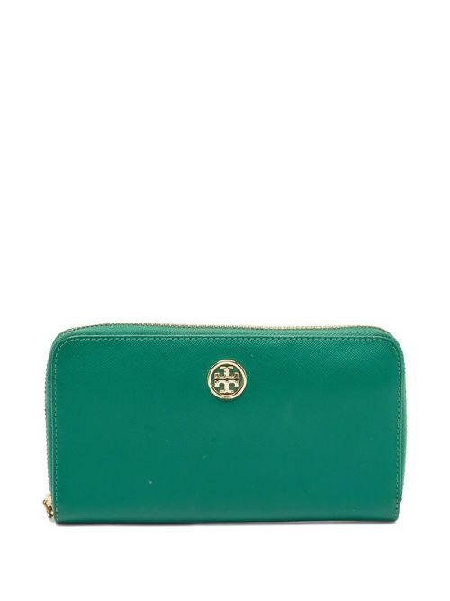 Leather zip wallet - Green