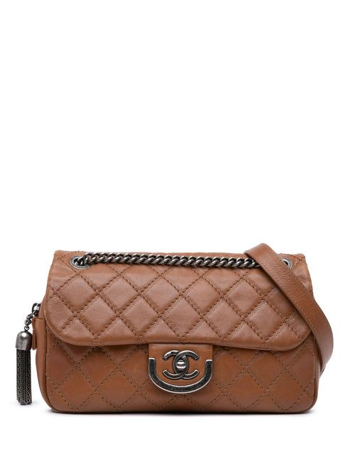 CHANEL Pre-Owned 2013-2014 Paris Edinburgh Medium Calfskin Coco Sporran Flap crossbody bag - Brown