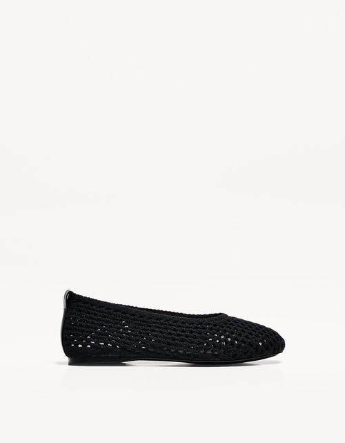 Bershka Braided Ballerinas Women 6 Black