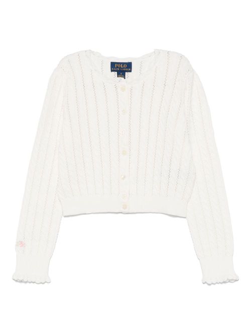 POLO RALPH LAUREN KIDS cable-knit cardigan - White