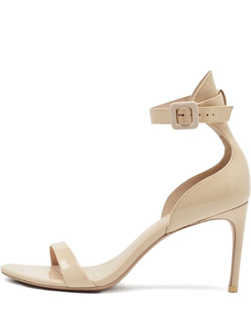 Leather ankle-strap sandals - Neutrals