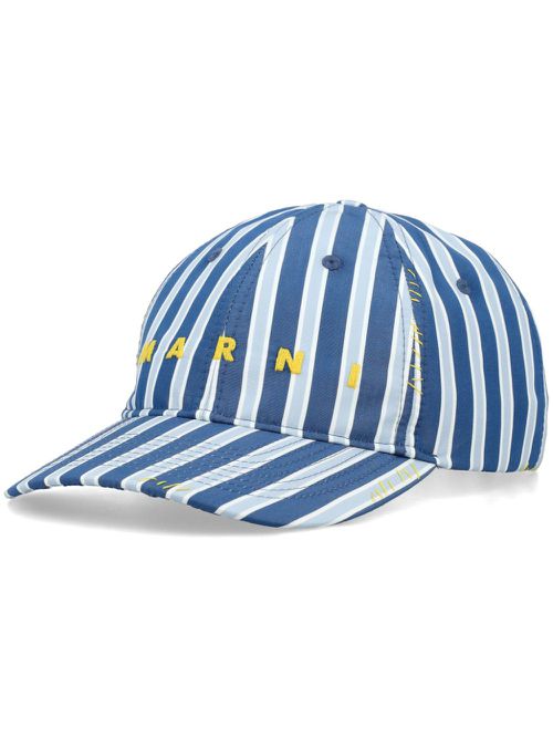 Striped cotton baseball cap - Blue