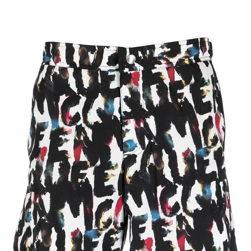 ALEXANDER McQUEEN Watercolor Graffiti printed nylon swim shorts - White -  7265804419Q9088