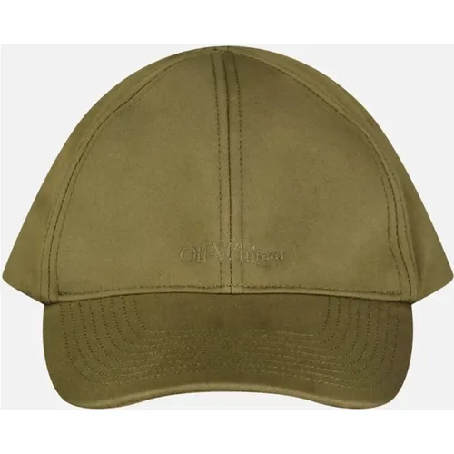 Men's Off-White Monotone Logo Baseball Cap Green - Tan