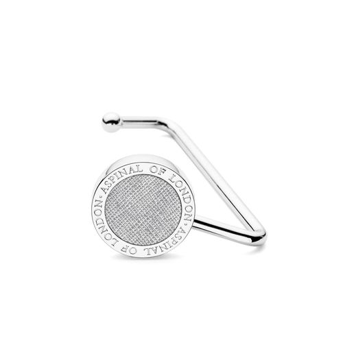 Purse Hook in Silver Metallic Saffiano