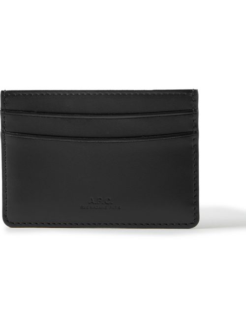 Logo-Debossed Leather Cardholder - Men - Black