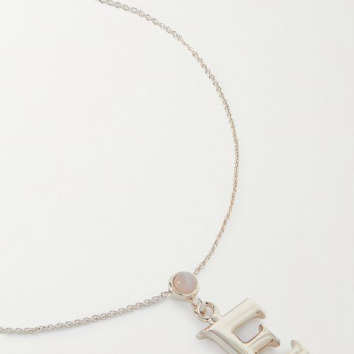 Chloé Alphabet Gold-Tone Rose Quartz Necklace - One Size