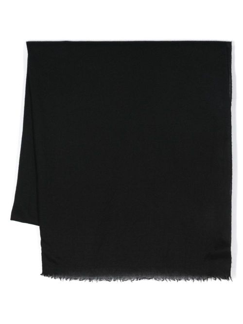 Frayed cashmere scarf - Black