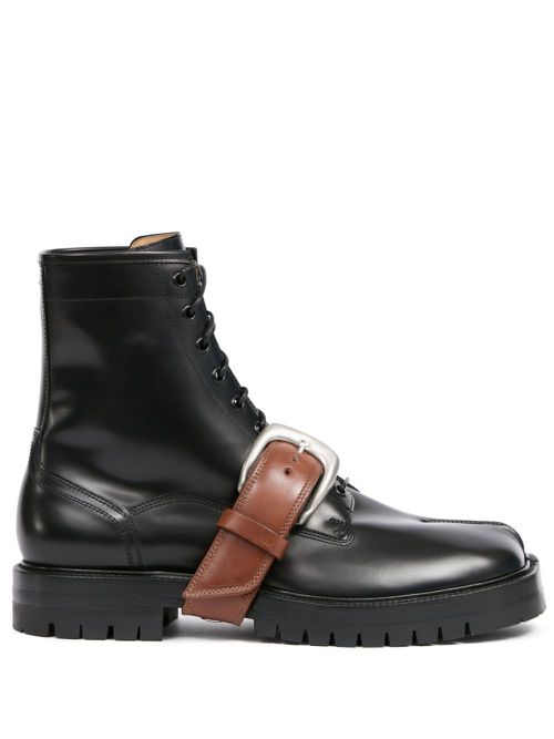 Tabi split-toe leather boots - Black