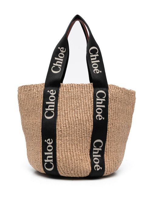 Large Woody basket bag - Neutrals