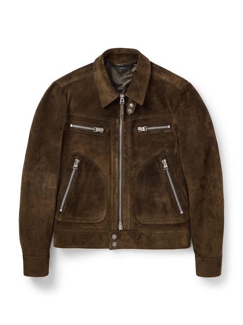 Slim-Fit Suede Jacket