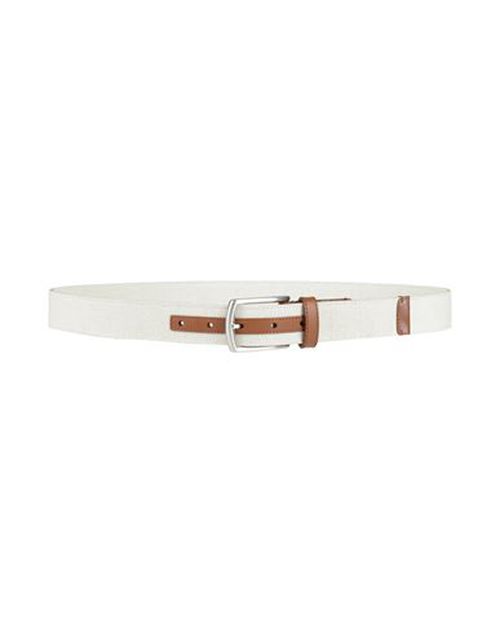 Zegna Man Belt Beige Size 38 Textile fibers, Leather