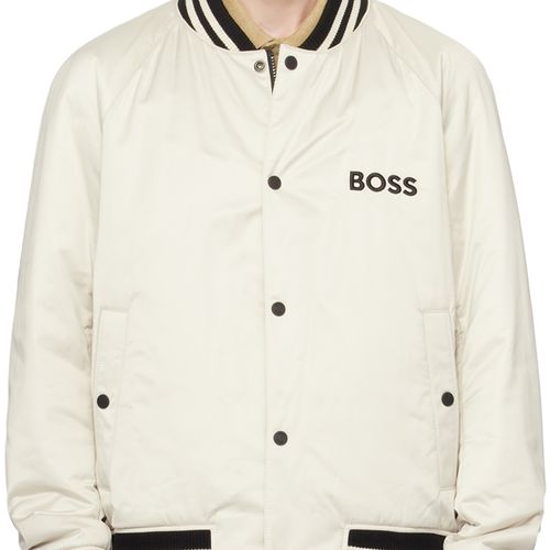 BOSS Off-White Stripes Insulated Bomber Jacket