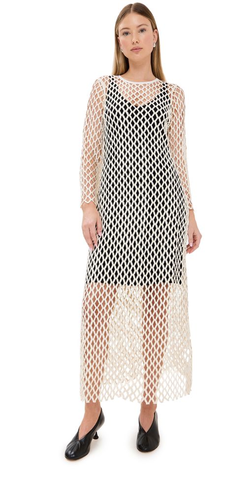 Occasion Lace Shift Dress Off White/Black