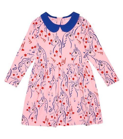 Unicorn printed cotton dress